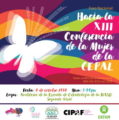 Invitación al Foro Nacional: Hacia la XIII Conferencia Regional de la Mujer de la CEPAL
